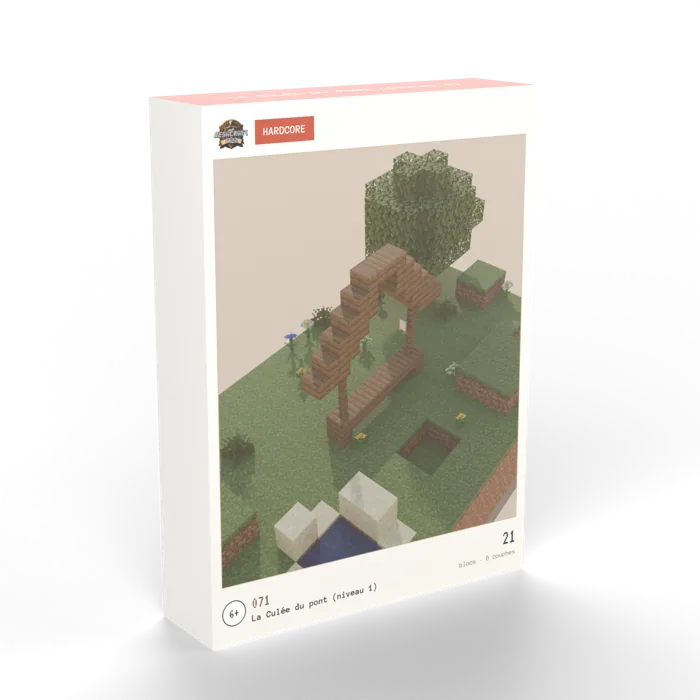Boîte du build N°071, La Culée du pont (niveau 1) : rendu 3D du bâtiment sur sa motte